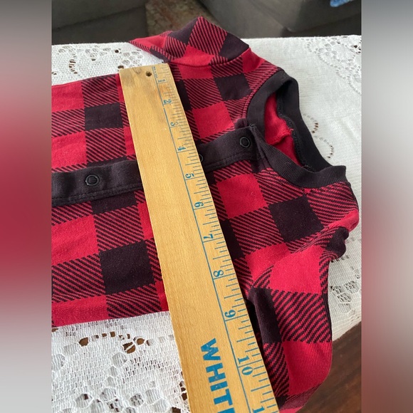 L.L. Bean Red/ Black Plaid Toddler One piece pajamas/ layering holiday winter 2T - Picture 4 of 5